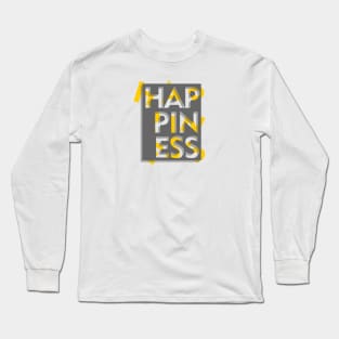 3d effect scrambled letter of happiness Long Sleeve T-Shirt